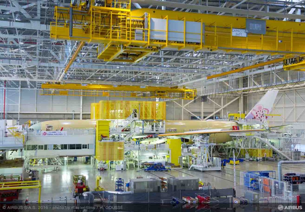 China Airlines’ first A350 XWB takes shape in Airbus FAL, Toulouse, France