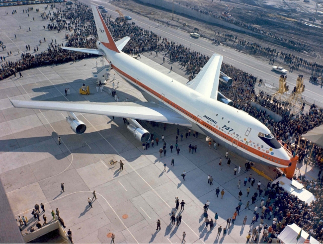 The prototype Boeing 747 is rolled out in September 1969. Image Credit : Boeing