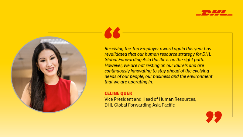 DHL Global Forwarding Asia Pacific recognized as Certified Top Employer 2021 second time in a row