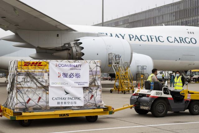 Cathay Pacific delivers first Fosun Pharma/BioNTech vaccines to Hong Kong and beyond