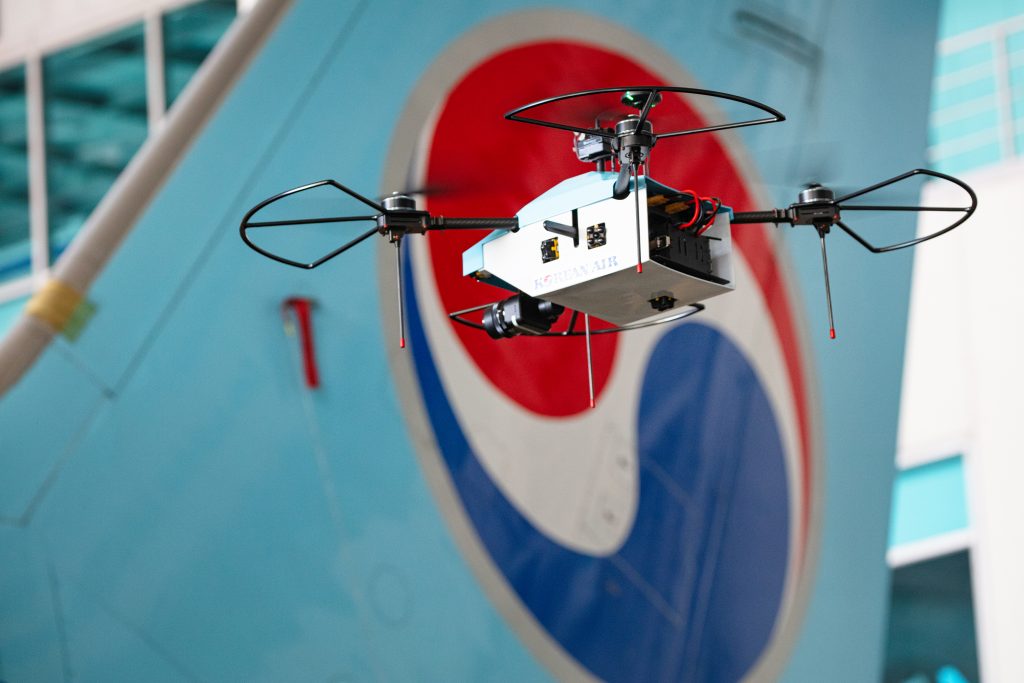 Korean Air develops world’s first aircraft inspection technique using drone swarms